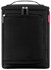 Schwarze Kühltasche mit Reißverschlüssen und Tragegriff, Vorderansicht