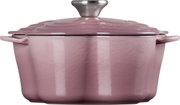 Bloemenbraadpan in mauve-roze, 20 cm, vooraanzicht