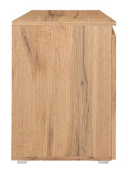 Seitenansicht einer Kommode aus hellem Holz mit natürlicher Maserung