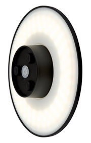 LED-buitenwandlamp in ronde vorm, zijaanzicht