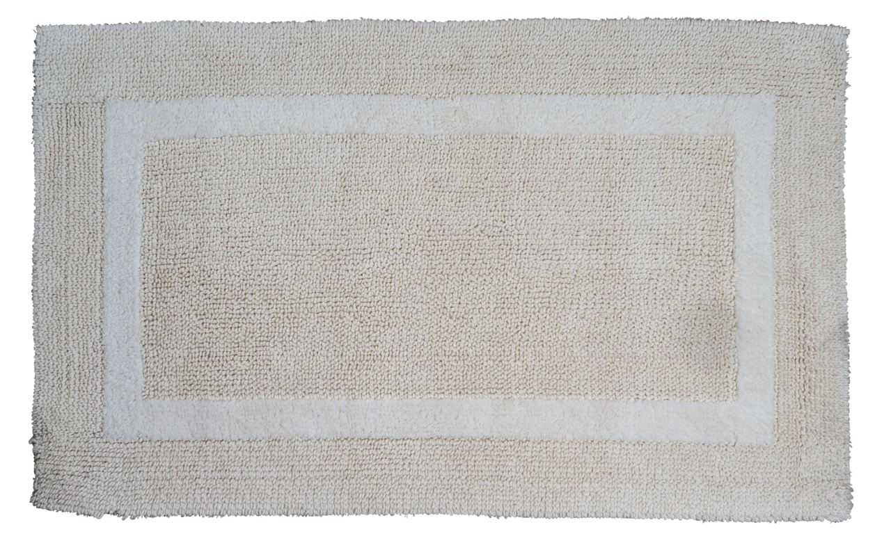 Beige Badteppich 60x60cm aus der Vogelperspektive