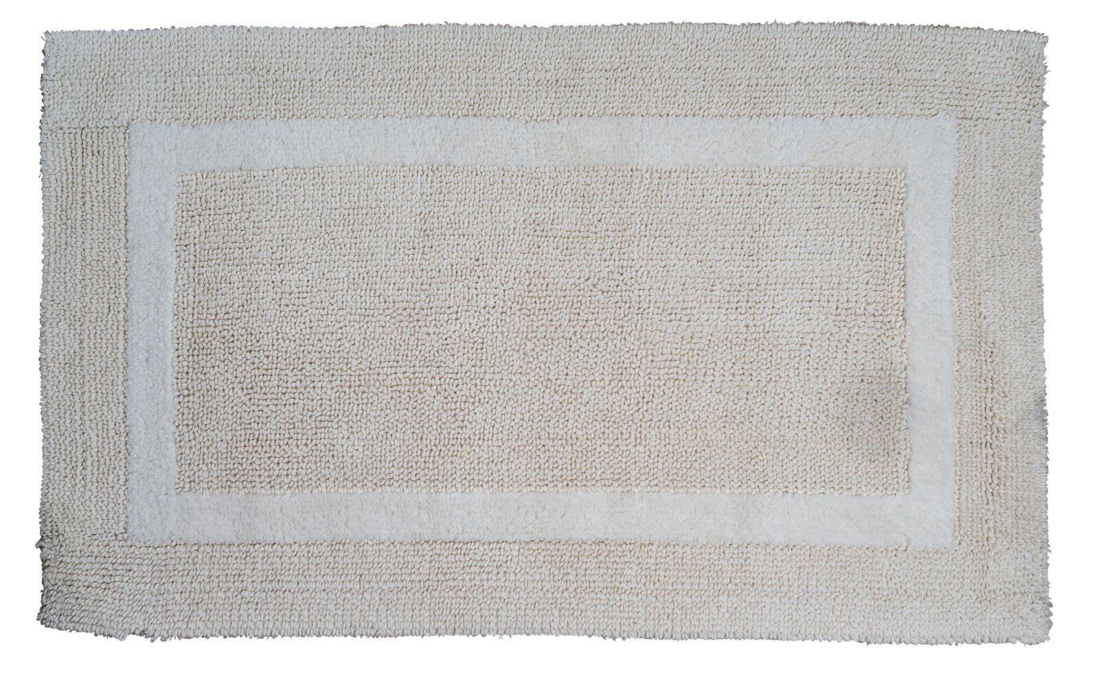 Beige Badteppich 60x60cm aus der Vogelperspektive