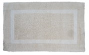Beige Badteppich 60x60cm aus der Vogelperspektive