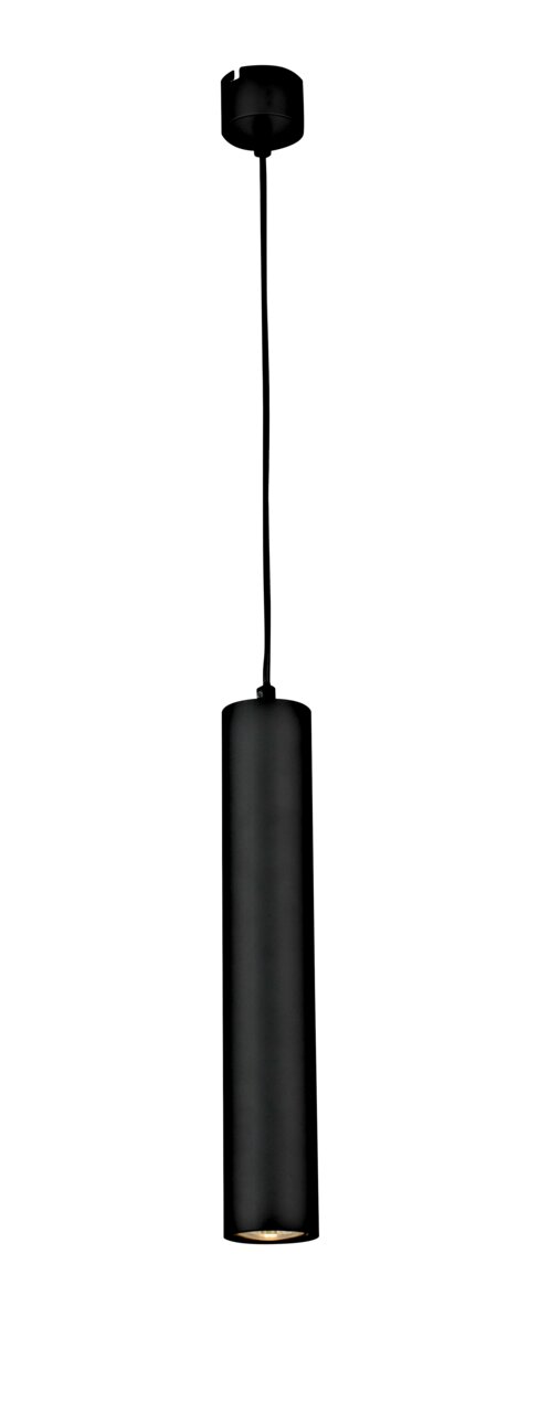 Novel Hängeleuchte Rocket Schwarze zylindrische Hängelampe mit Kabel, seitliche Perspektive