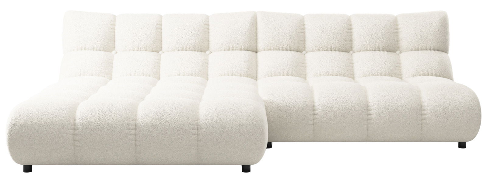 Pure Home Lifestyle Longchairkombination PURE 9136 Weiße Longchairkombination mit weichem, gepolstertem Design, frontal betrachtet.