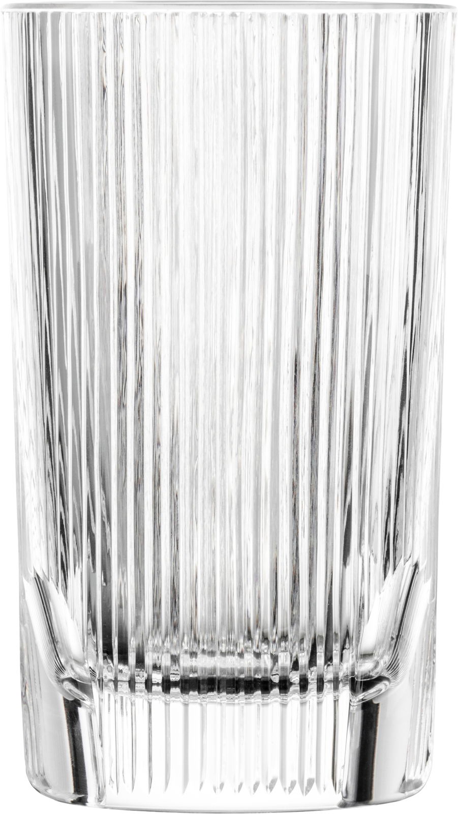 Klarglas mit vertikalen Rillen, Frontalansicht