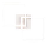 Moderne Deckenleuchte Trail mit überlappenden quadratischen Rahmen, Ansicht von vorne.