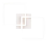 Moderne Deckenleuchte Trail mit überlappenden quadratischen Rahmen, Ansicht von vorne.