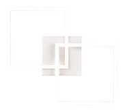 Moderne Deckenleuchte Trail mit überlappenden quadratischen Rahmen, Ansicht von vorne.