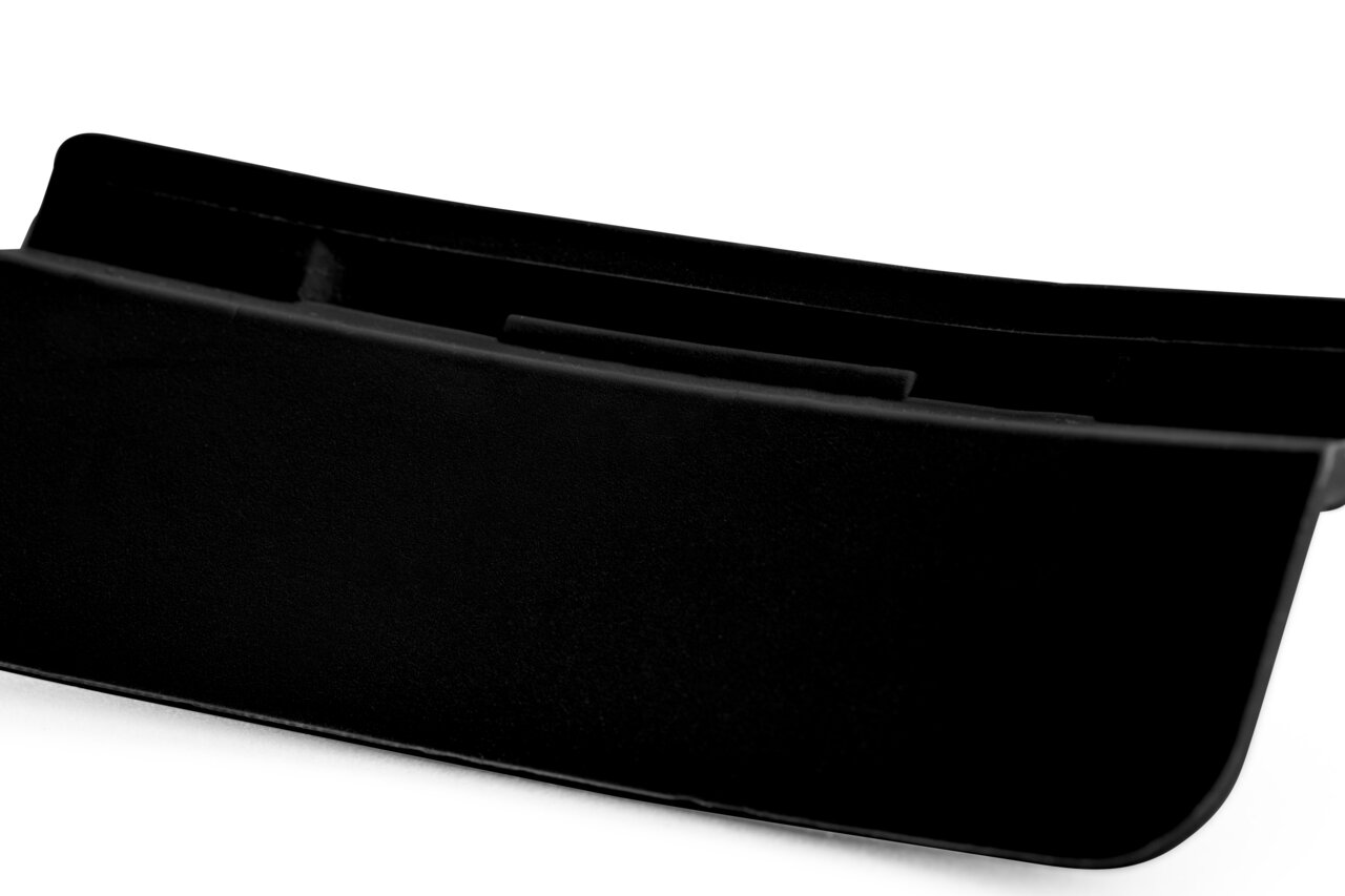 Woll siliconen handvat SILICONE Close-up van een zwarte siliconen handgreep met afgeronde randen, zijaanzicht