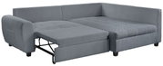 Graues Ecksofa mit ausziehbarem Bett, Perspektive von vorne links