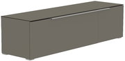 TV-Lowboard in grauer Farbe, seitliche Perspektive