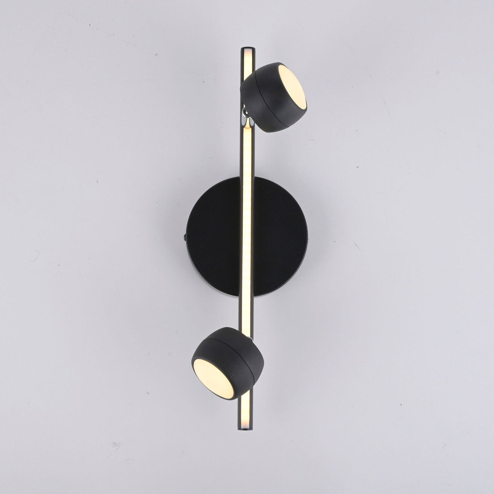 Just Light Deckenleuchte JARIK Moderne schwarze Deckenleuchte mit zwei verstellbaren Strahlern, Ansicht von oben.