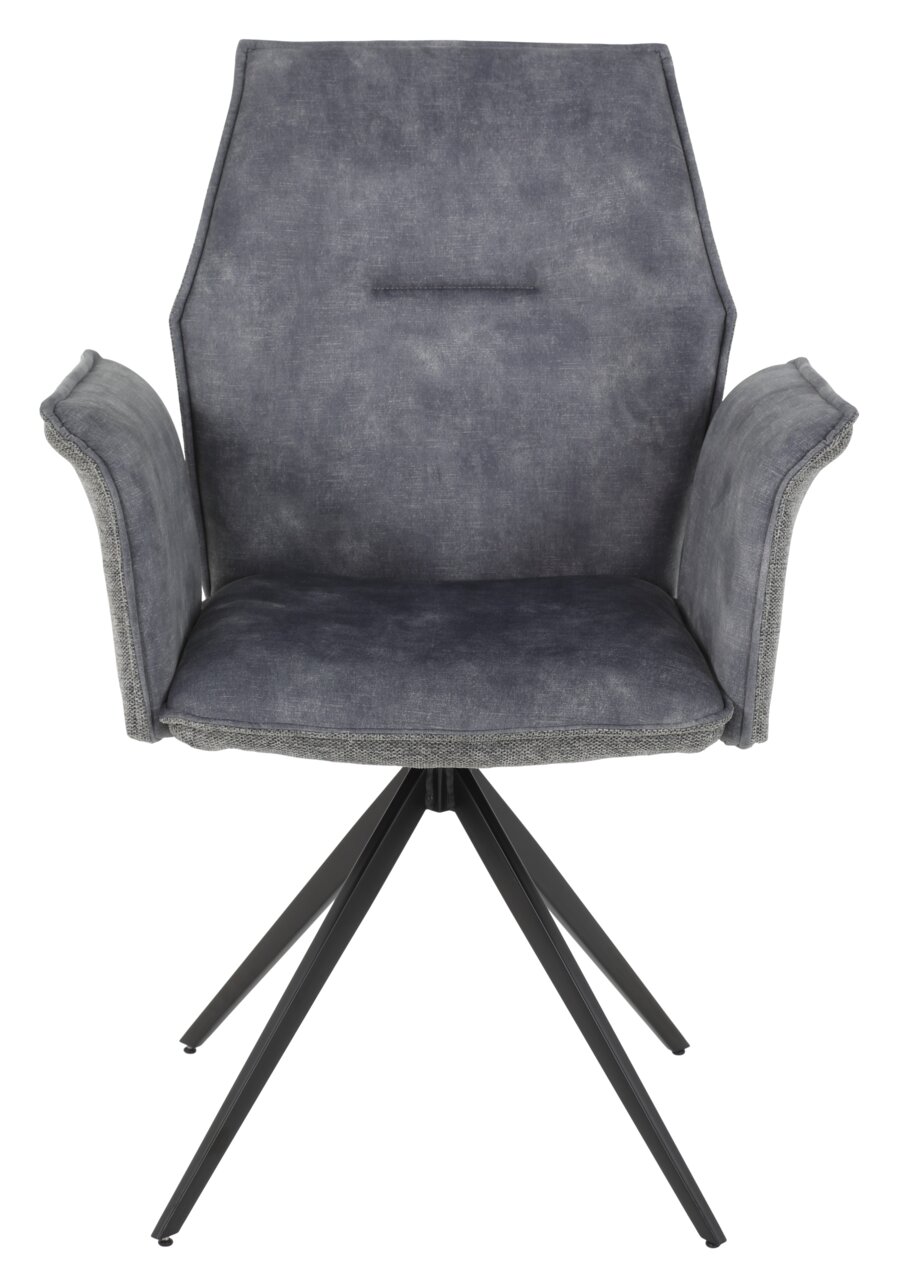 Z2 Armlehnstuhl SUSANNE Grauer Armlehnstuhl mit modernem Design, Vorderansicht