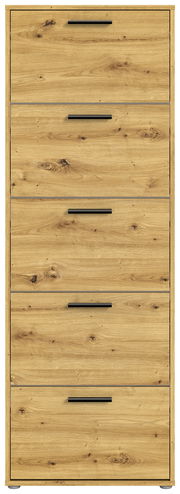 Schuhkipper aus Holz mit fünf Klappen, frontale Ansicht