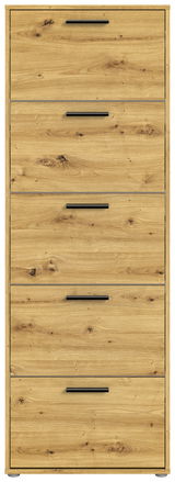 Schuhkipper aus Holz mit fünf Klappen, frontale Ansicht