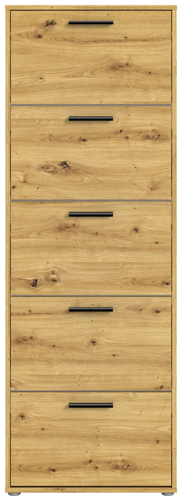 Schuhkipper aus Holz mit fünf Klappen, frontale Ansicht