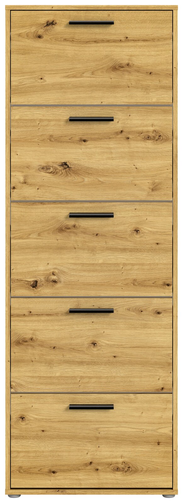 Schuhkipper aus Holz mit fünf Klappen, frontale Ansicht