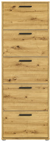 Schuhkipper aus Holz mit fünf Klappen, frontale Ansicht