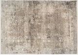 Designer Teppich mit abstraktem Muster in Beige- und Grautönen, Draufsicht