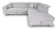 Graues Ecksofa mit zwei Kissen, Vorderansicht