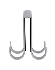 Edelstahl Doppel-Duschhaken in Vorderansicht, modernes Design mit zwei Haken.