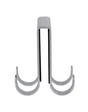 Edelstahl Doppel-Duschhaken in Vorderansicht, modernes Design mit zwei Haken.