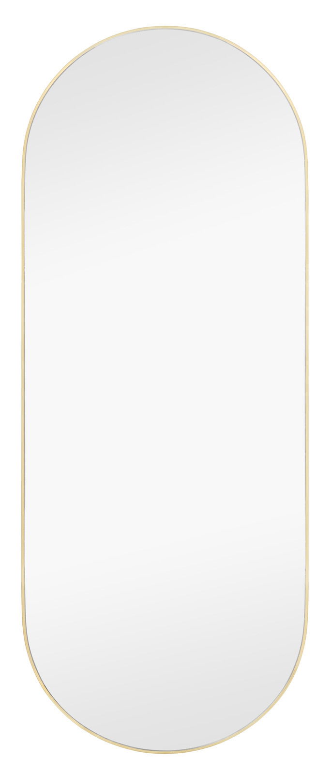 Ovaler Spiegel mit goldfarbenem Rahmen, frontal abgebildet.