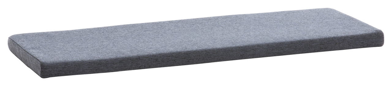 Graues Sitzkissen in rechteckiger Form, seitliche Perspektive