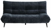 Zweisitziges Sofa in dunkelblauem Stoff, Vorderansicht