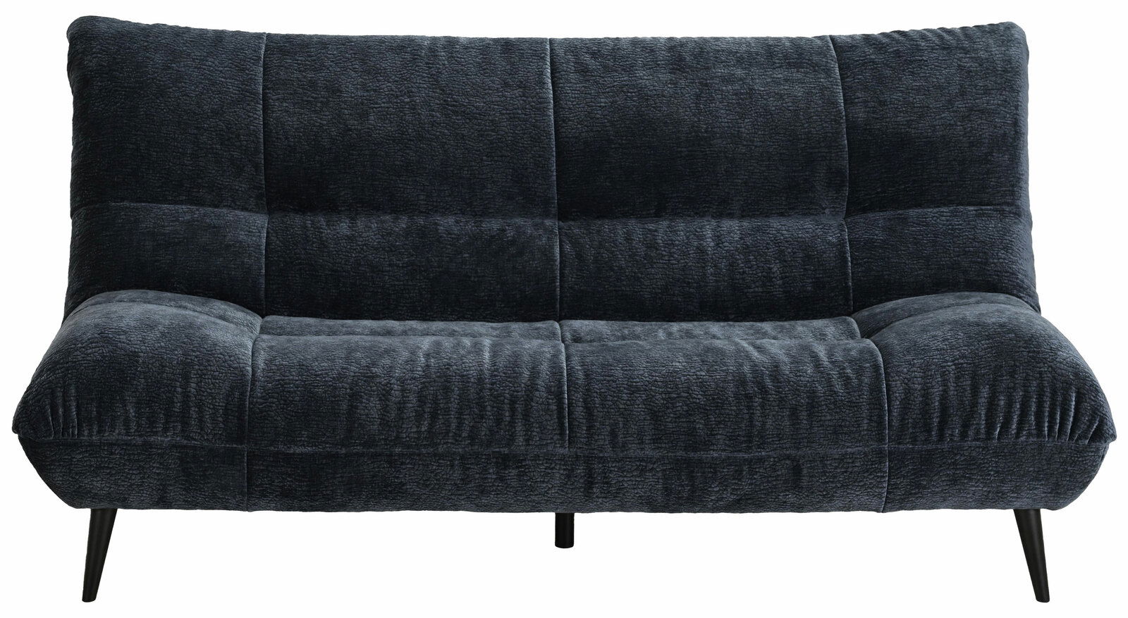 Zweisitziges Sofa in dunkelblauem Stoff, Vorderansicht