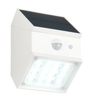 LED-Solar-Außenwandleuchte mit Bewegungssensor, seitliche Perspektive