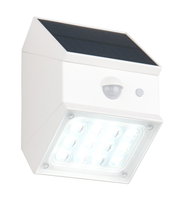 LED-Solar-Außenwandleuchte mit Bewegungssensor, seitliche Perspektive