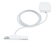 Weiße Stromeinspeisung mit Kabel, von oben betrachtet