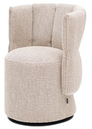 Beiger Sessel Mini mit strukturiertem Stoffbezug, Vorderansicht