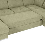 Grüne Eckcouch mit Ottomane, Perspektive von oben