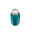 Teal-farbene Isolierflasche aus der Vogelperspektive mit silbernem Deckel.