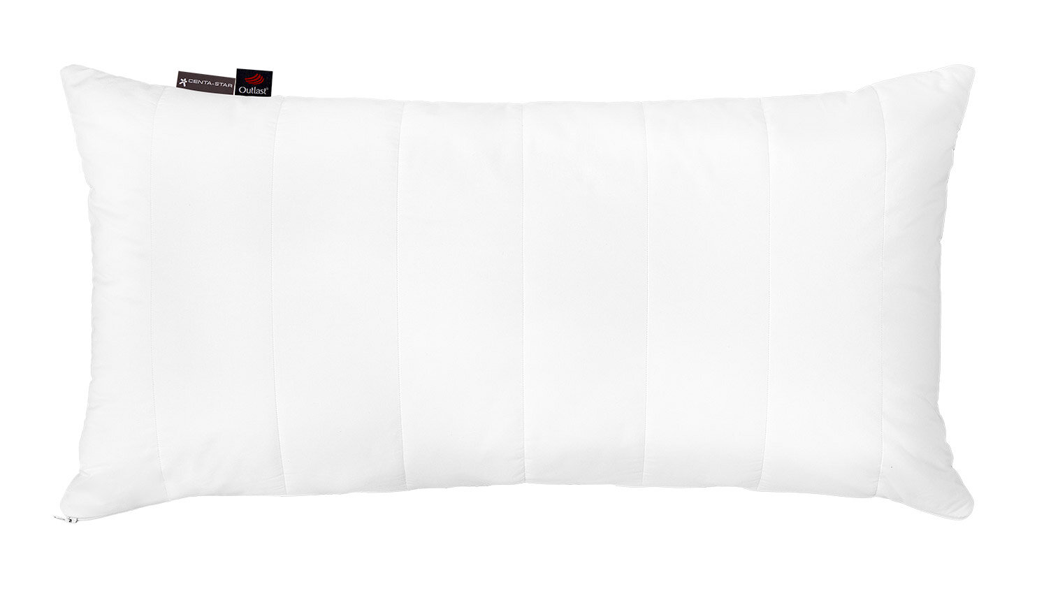 Gestepptes Kissen 40x80cm in Weiß, Vorderansicht