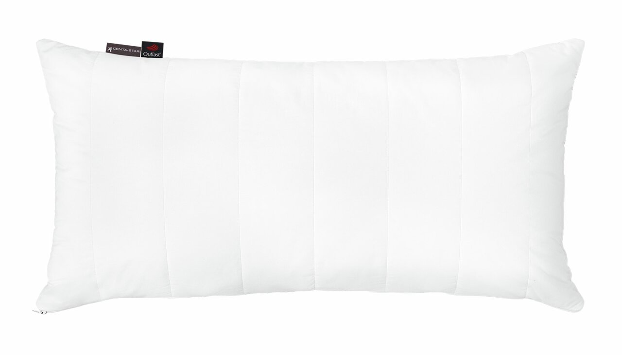 Gestepptes Kissen 40x80cm in Weiß, Vorderansicht