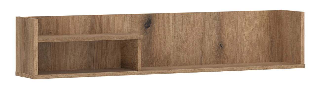 Wandboard aus Holz mit zwei Ebenen, frontale Ansicht