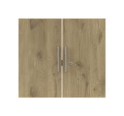 Holztüren-Set mit zwei vertikalen Griffen, frontale Ansicht