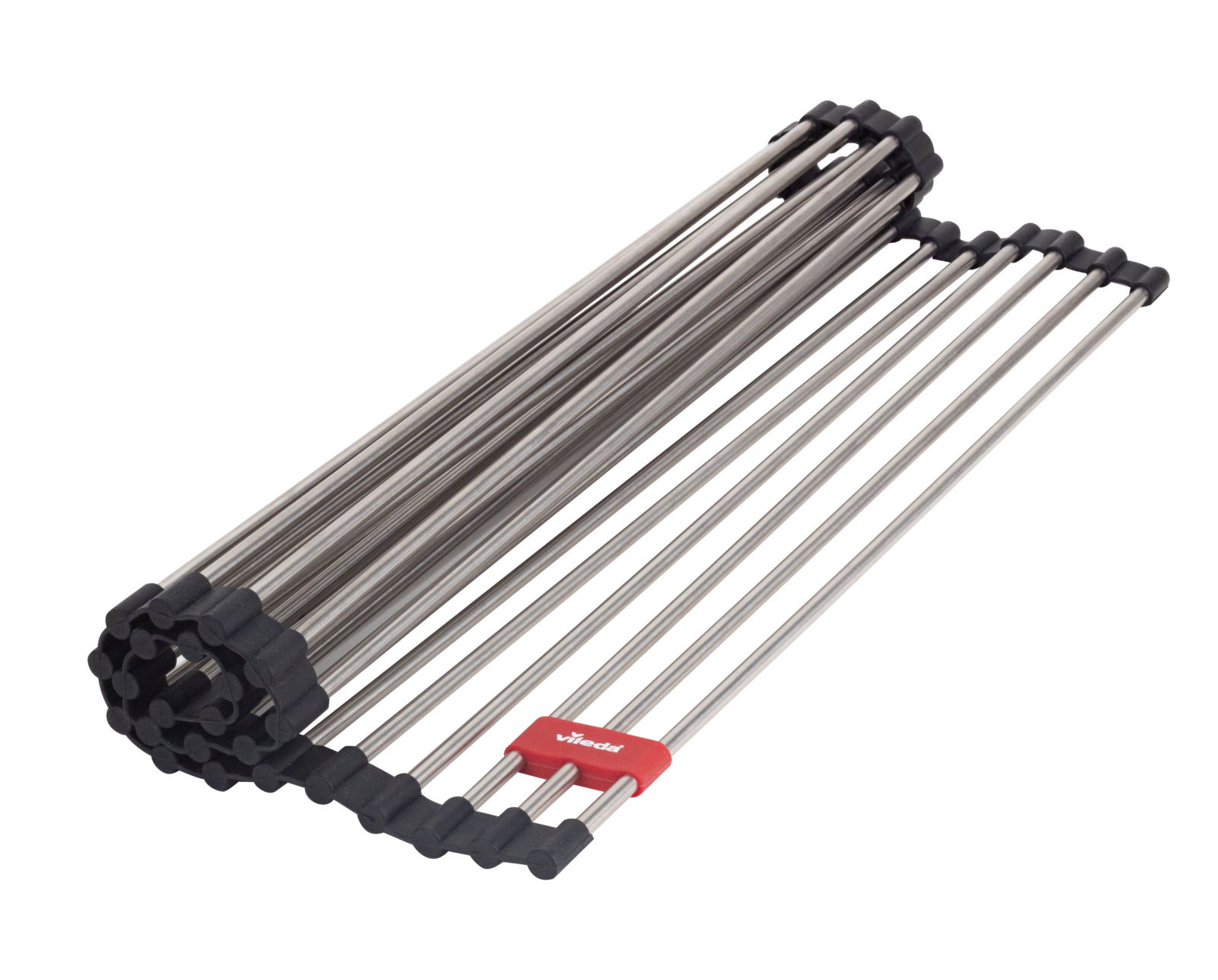 Rollbares Abtropfgitter aus Edelstahl, seitliche Perspektive