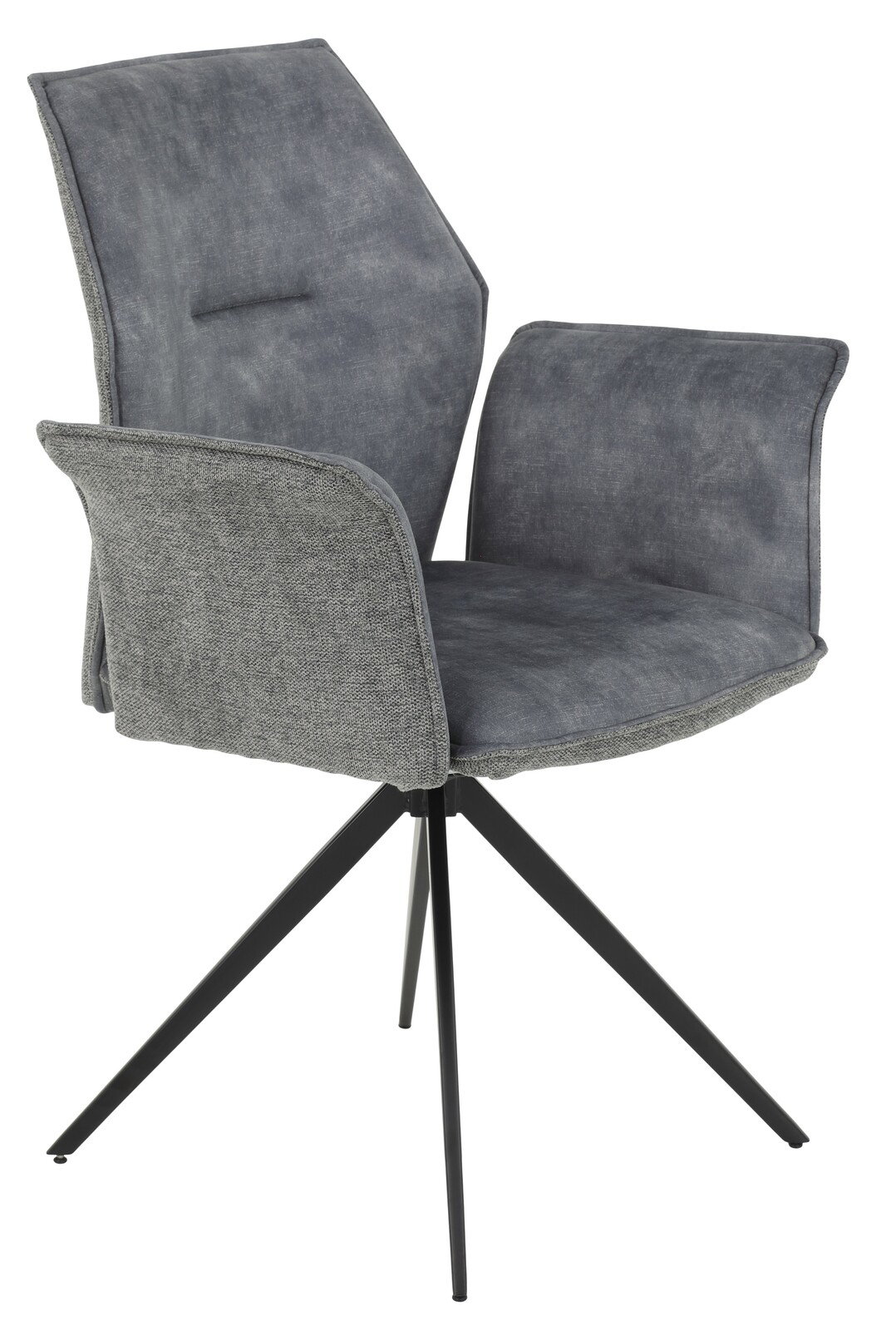Z2 Armlehnstuhl SUSANNE Grauer Armlehnstuhl mit modernem Design, seitliche Perspektive