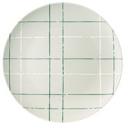 Flacher Teller mit grünem Karomuster, Draufsicht