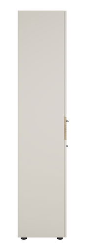 Seitenansicht eines Aktenschranks mit Schloss auf der rechten Seite.