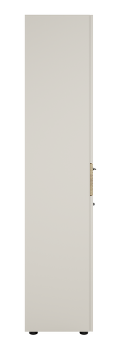 Seitenansicht eines Aktenschranks mit Schloss auf der rechten Seite.