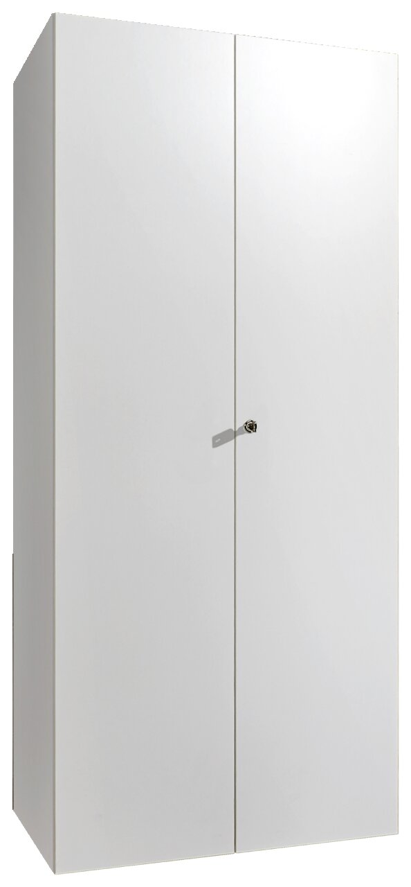 XORA Kleiderschrank mit Schloss MULTIRAUMKONZEPT Weißer Kleiderschrank mit Schloss, frontale Ansicht