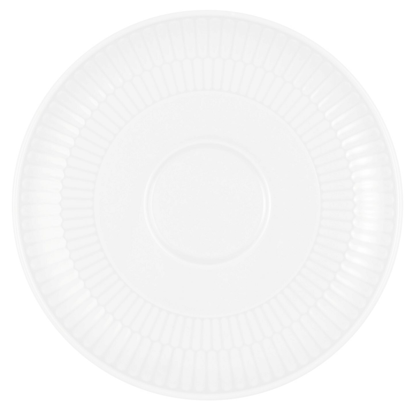 Seltmann Weiden Untertasse AMINA Weiße Kombi-Untertasse mit geriffeltem Rand, Draufsicht