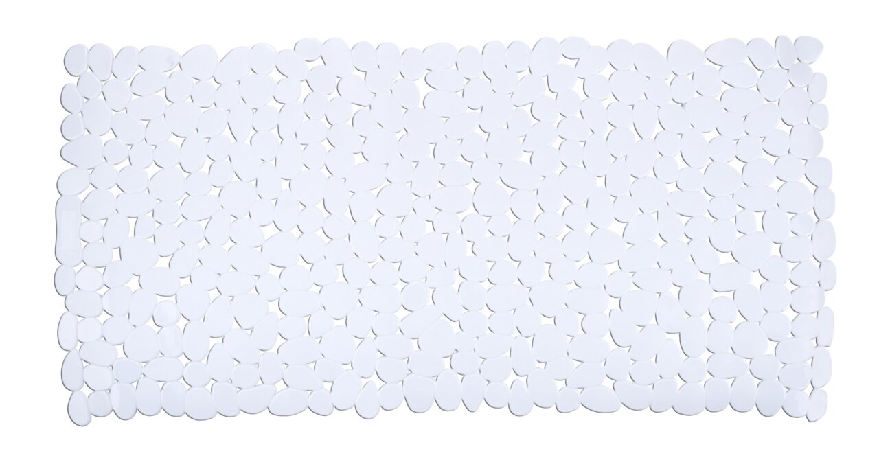 Vogelperspektive auf eine weiße Wanneneinlage mit steinähnlichem Muster