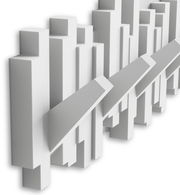 Moderne Wandgarderobe mit geometrischem Design aus weißen, rechteckigen Blöcken in seitlicher Perspektive.